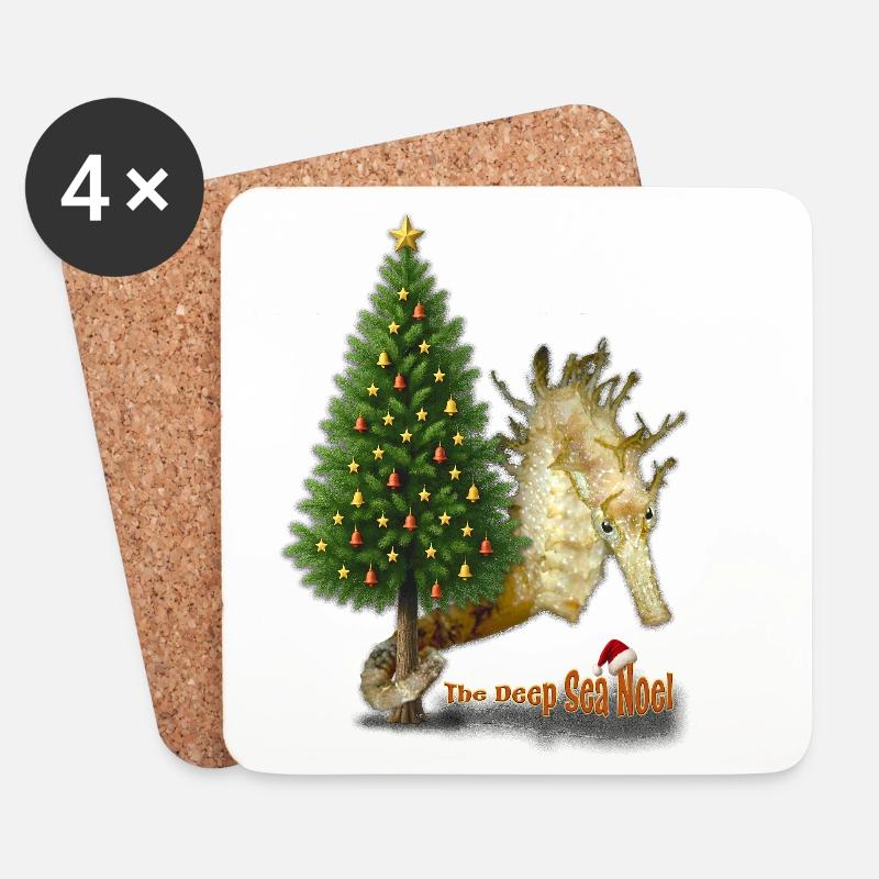Weihnachtsgrüße aus dem Riff - Untersetzer (4er-Set) - Weiß