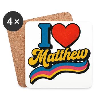 I Love Matthew Retro Logo - Coasters (set of 4) - white - Front