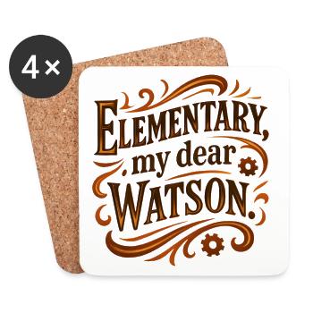 Elementary my dear Watson - Coasters (set of 4) - white - Front