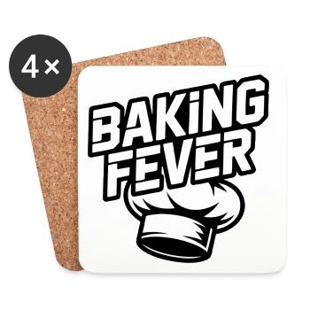 Baking Fever Kitchen Logo - Coasters (set of 4) - white - Front