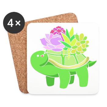 Plant Cactus Cacti - Coasters (set of 4) - white - Front