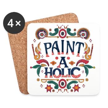 Paint-aholic - Coasters (set of 4) - white - Front