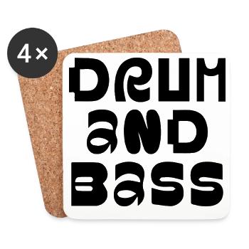 Drum and Bass fancy logo design - Coasters (set of 4) - white - Front
