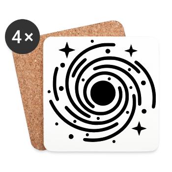 Galaxie et trou noir | Symbole de l’univers - Dessous de verre (lot de 4) - blanc - Devant