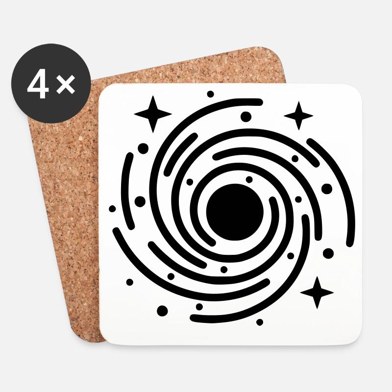 Galaxie & Schwarzes Loch | Universum Symbol - Untersetzer (4er-Set) - Weiß