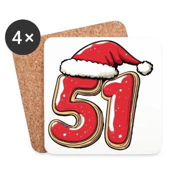 51 Number Cookie Christmas - Coasters (set of 4) - white - Front