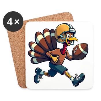 Thanksgiving Football Truthahn - Untersetzer (4er-Set) - Weiß - Vorne