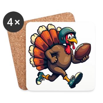 Thanksgiving Football Truthahn - Untersetzer (4er-Set) - Weiß - Vorne