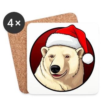 Polar Bears Christmas - Coasters (set of 4) - white - Front