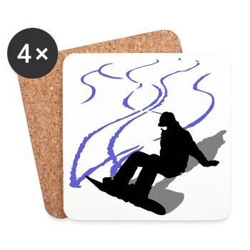 Snowboard - Untersetzer (4er-Set) - Weiß - Vorne