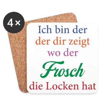 Frosch und seine Locken Farbtypografie - Untersetzer (4er-Set) - Weiß - Vorne