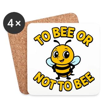 Abeille ou pas abeille - Dessous de verre (lot de 4) - blanc - Devant