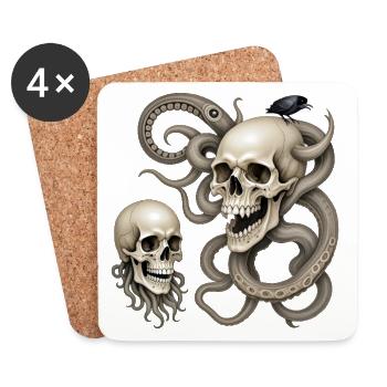 SKULL #1 - dark hell - Dessous de verre (lot de 4) - blanc - Devant