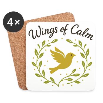 Wings of Calm - Untersetzer (4er-Set) - Weiß - Vorne