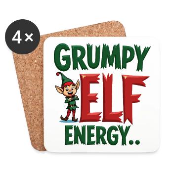Elfe grincheux Énergie Diablotin grincheux - Dessous de verre (lot de 4) - blanc - Devant