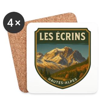 Les Écrins Alpes Vintage - Dessous de verre (lot de 4) - blanc - Devant