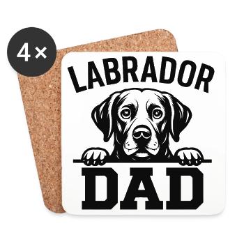Papa Labrador - Dessous de verre (lot de 4) - blanc - Devant