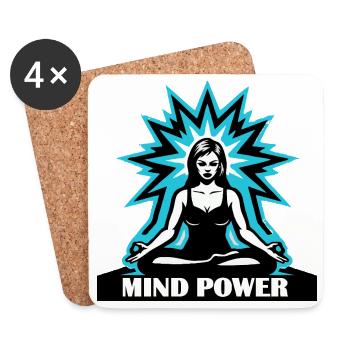 Mind power vrouw - Dessous de verre (lot de 4) - blanc - Devant