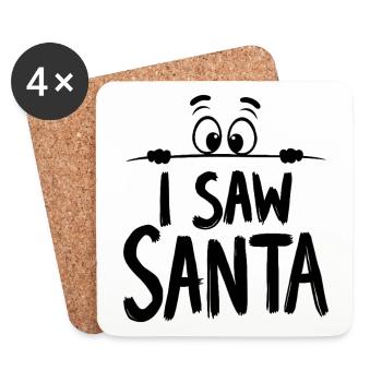 J’ai vu le Père Noël - Dessous de verre (lot de 4) - blanc - Devant