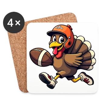 Thanksgiving Football Truthahn - Untersetzer (4er-Set) - Weiß - Vorne
