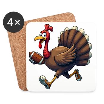 Thanksgiving Football Truthahn - Untersetzer (4er-Set) - Weiß - Vorne