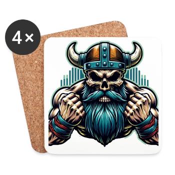 Viking Skull - Untersetzer (4er-Set) - Weiß - Vorne