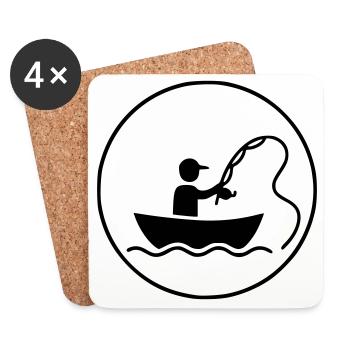 Fishing & Fishing | Petri Heil Hobby Logo - Coasters (set of 4) - white - Front