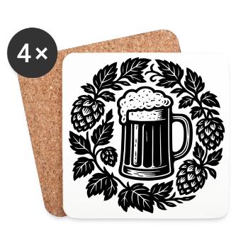 Bier kranz - Coasters (set of 4) - white - Front
