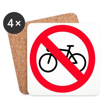 Pas de vélo - Dessous de verre (lot de 4) - blanc - Devant