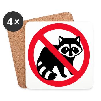No Raccoon Zone Emblem - Coasters (set of 4) - white - Front