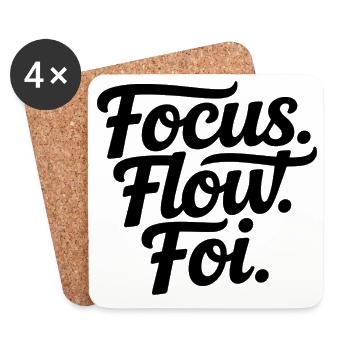 Focus Flow Fly Script - Dessous de verre (lot de 4) - blanc - Devant