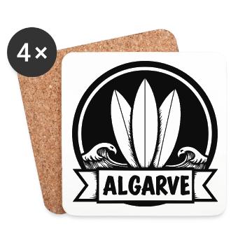 Algarve Surfers Surf Planches de surf et vagues - Dessous de verre (lot de 4) - blanc - Devant