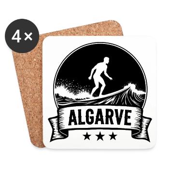 Algarve Surfer Surfer Surfer au Portugal - Dessous de verre (lot de 4) - blanc - Devant