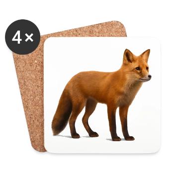 Red fox in the light of nature - Coasters (set of 4) - white - Front