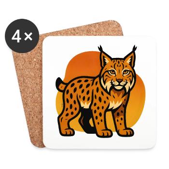 Lynx in sunset shade - Coasters (set of 4) - white - Front