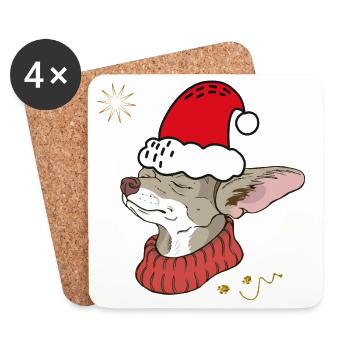 Moche orignal de Noël - Dessous de verre (lot de 4) - blanc - Devant