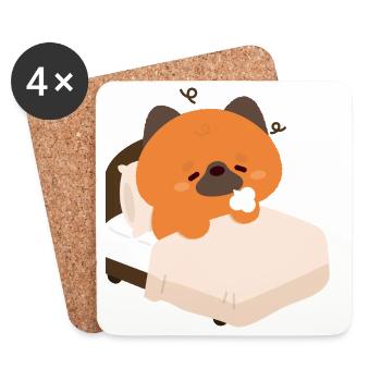 Tired German Shepherd Puppy - Coasters (set of 4) - white - Front