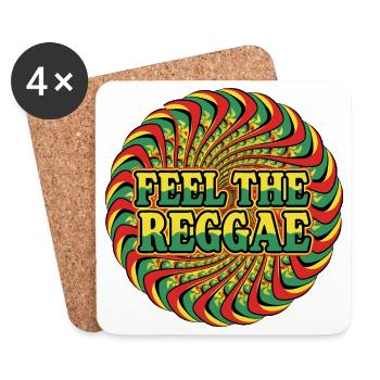 Ressentez le cercle psychédélique reggae - Dessous de verre (lot de 4) - blanc - Devant
