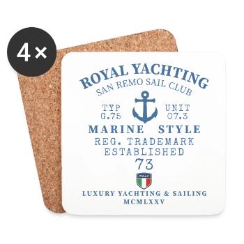 Emblem Yacht Marine Anchor - Coasters (set of 4) - white - Front