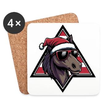Christmas donkey with sunglasses - Coasters (set of 4) - white - Front