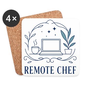 Remote Chef Laptop Motiv - Untersetzer (4er-Set) - Weiß - Vorne