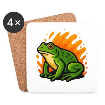 Flammender grüner Goliath-Frosch - Untersetzer (4er-Set) - Weiß - Vorne