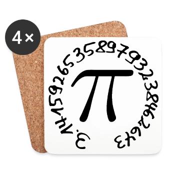 Pi - Dessous de verre (lot de 4) - blanc - Devant