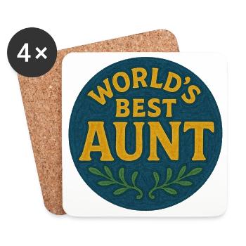Das beste Tantenpflaster der Welt - Untersetzer (4er-Set) - Weiß - Vorne