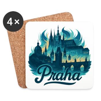 Prag Praha Hauptstadt Tschechien maritim Geschenk - Untersetzer (4er-Set) - Weiß - Vorne
