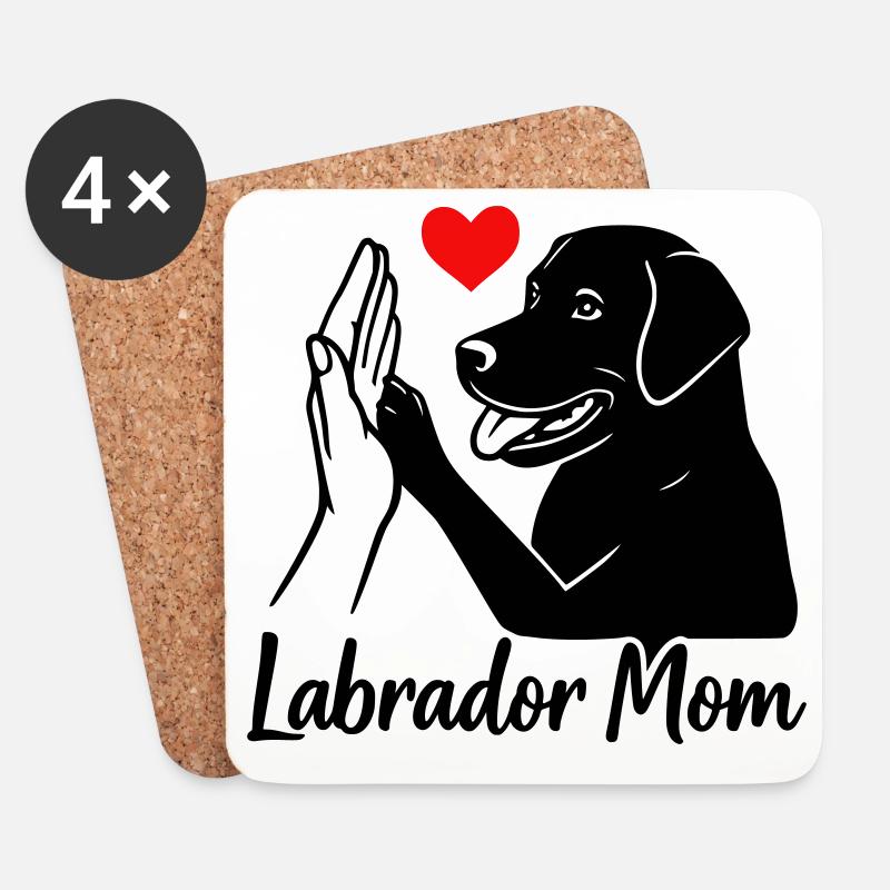 Labrador Mom - Untersetzer (4er-Set) - Weiß