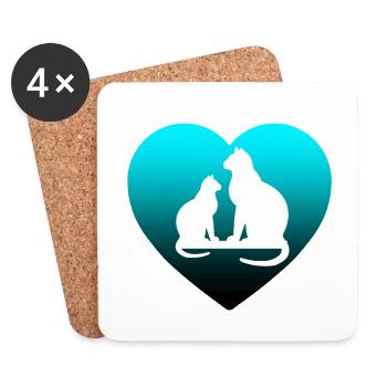 feline - Coasters (set of 4) - white - Front