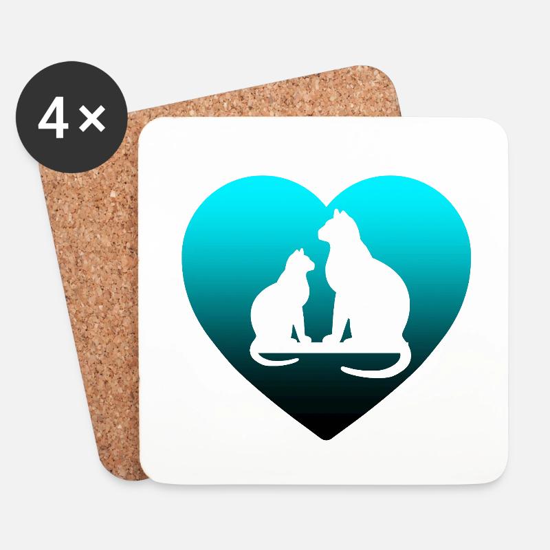 feline - Coasters (set of 4) - white