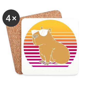 Happy Birthday Capybara Happy birthday - Coasters (set of 4) - white - Front