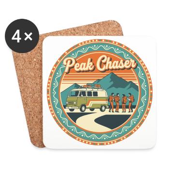 Peak Chaser Retro-Abenteuer - Untersetzer (4er-Set) - Weiß - Vorne